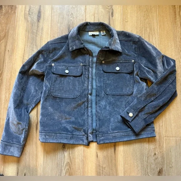 Universal Thread Women's Dark Blue Suede Jacket - Picture 1 of 3